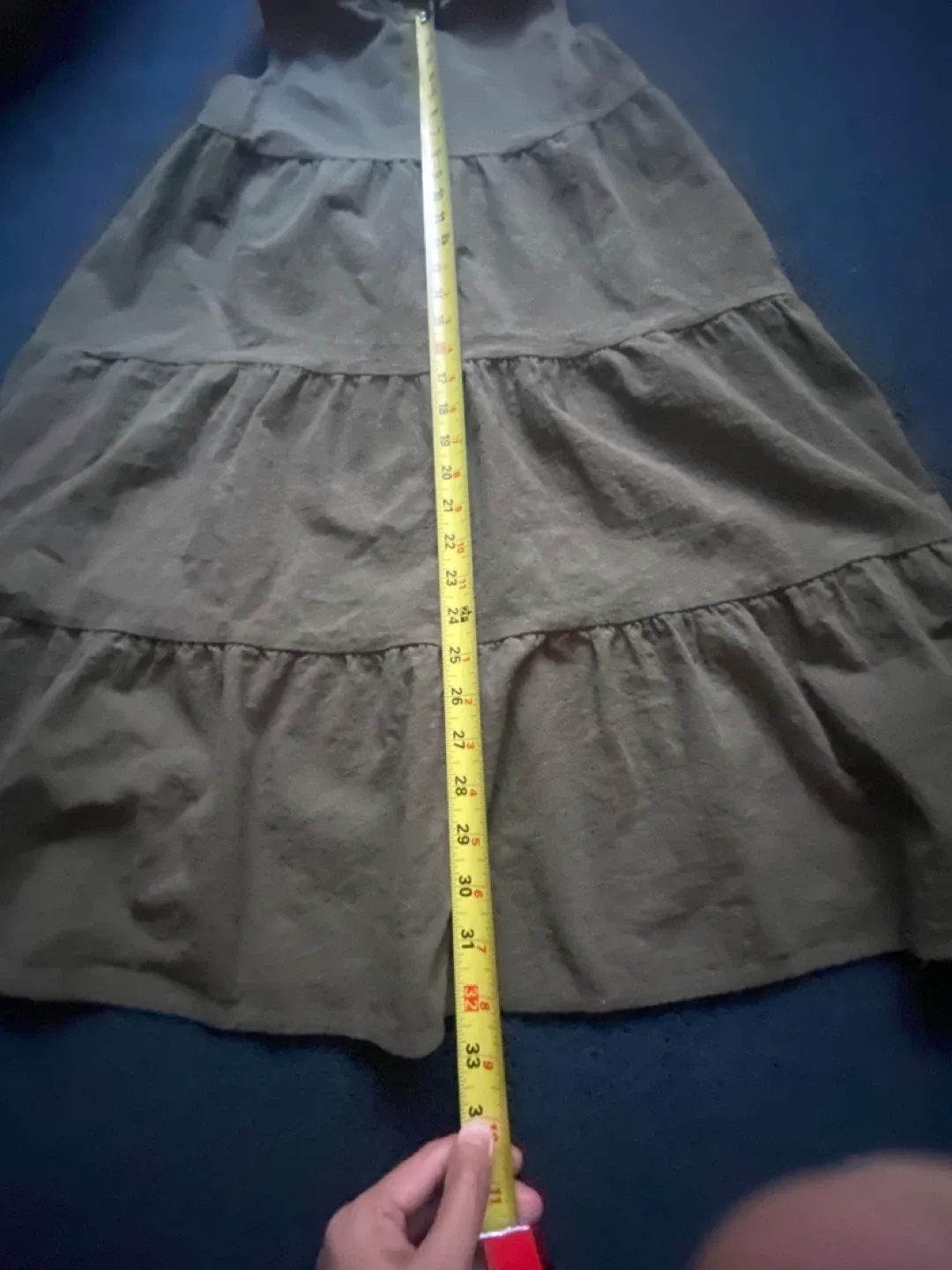 🌱Olive Green Tiered Maxi Dress - Size Medium - photo 3