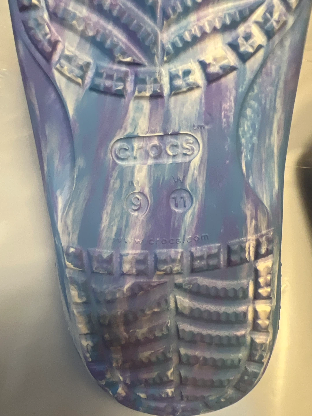 Crocs Classic Slide Sandals Blue/Purple Swirl Size W9/M11 - photo 4