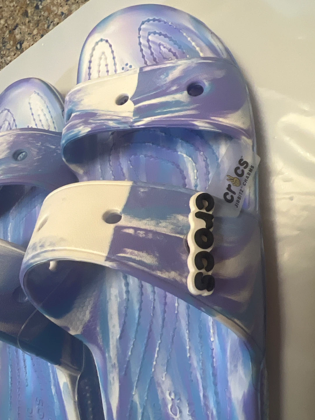 Crocs Classic Slide Sandals Blue/Purple Swirl Size W9/M11 - photo 2