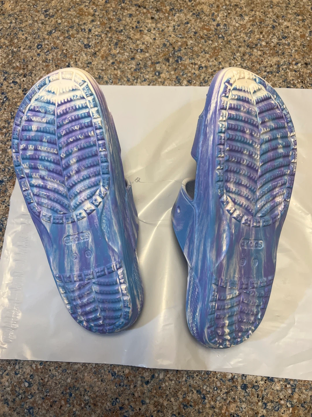 Crocs Classic Slide Sandals Blue/Purple Swirl Size W9/M11 - photo 3