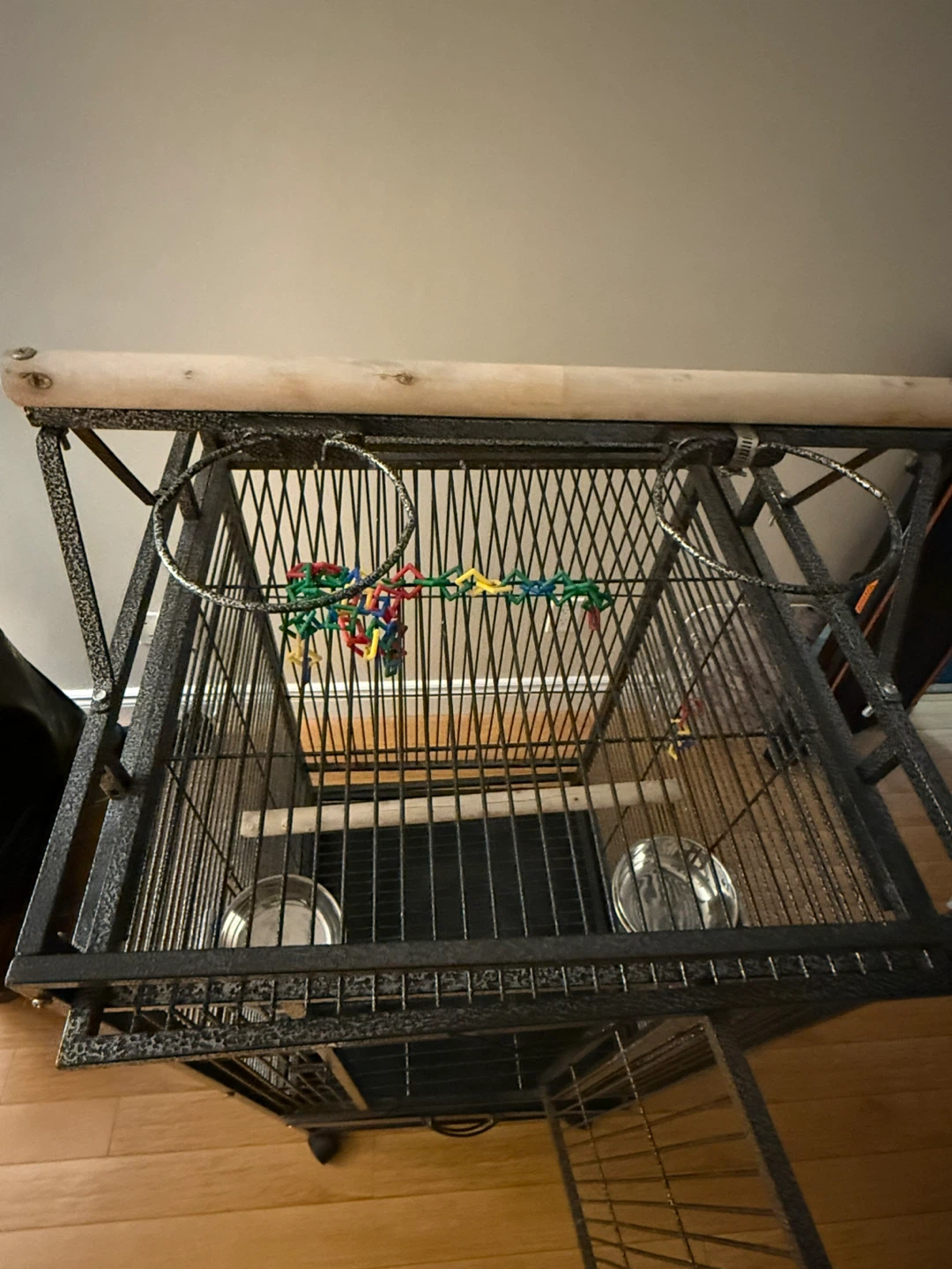 Large Bird Cage with Perches and Bowls - photo 3