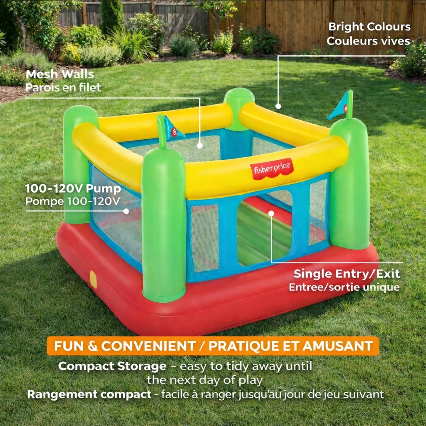 Fisher-Price Bouncesational Bouncer with Built-in Pump - photo 2