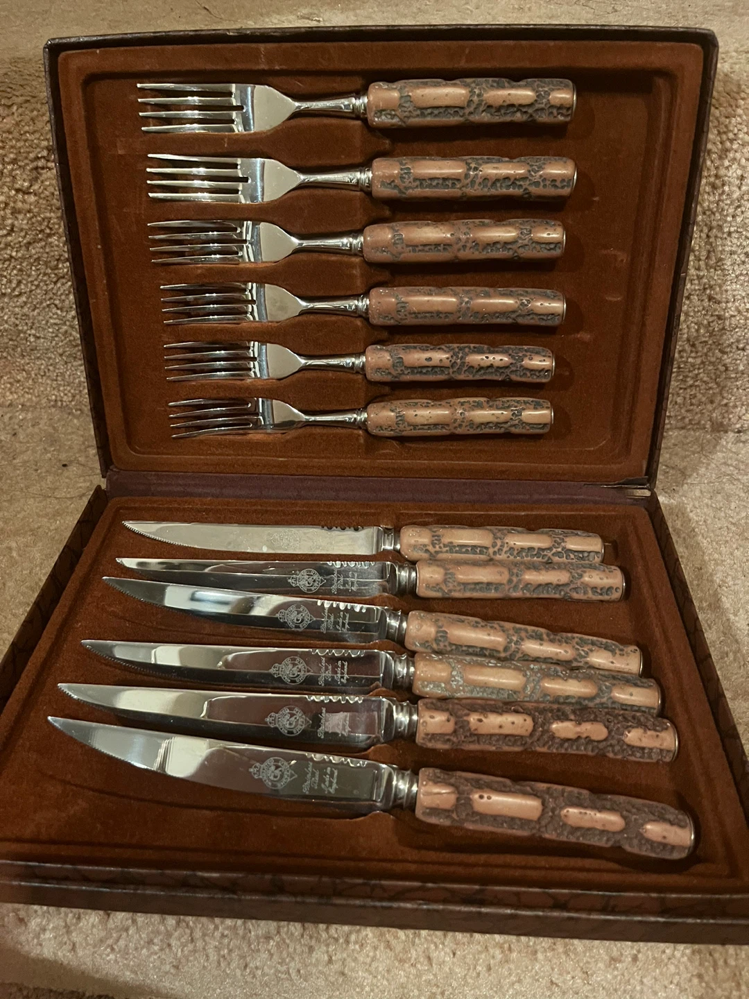 Vintage Sheffield Set of 6 Steak Knives and 6 Forks