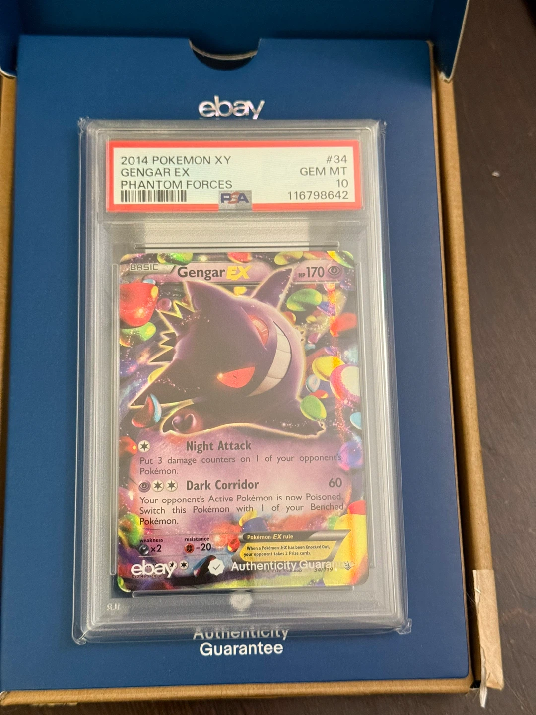 2014 Pokemon XY Gengar EX #34 Phantom Forces Rare Card - PSA 10