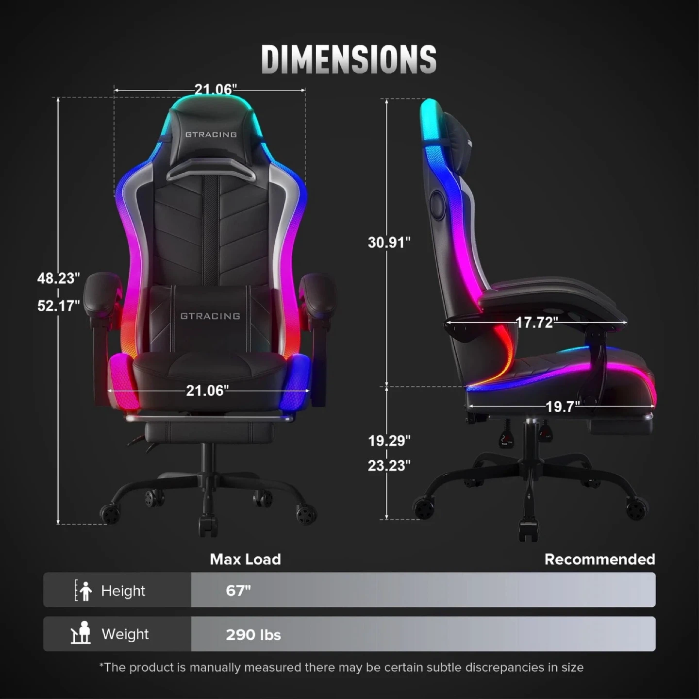 GTRACING Gaming Chair with RGB Lighting - photo 4