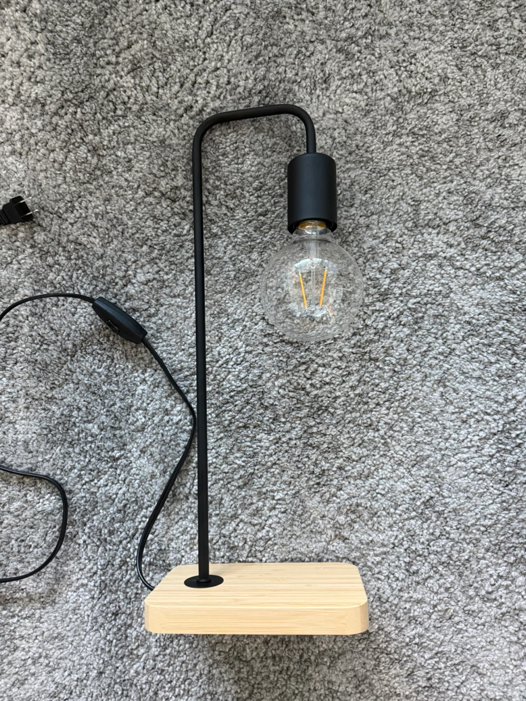 Modern Desk Lamp with Wooden Base
