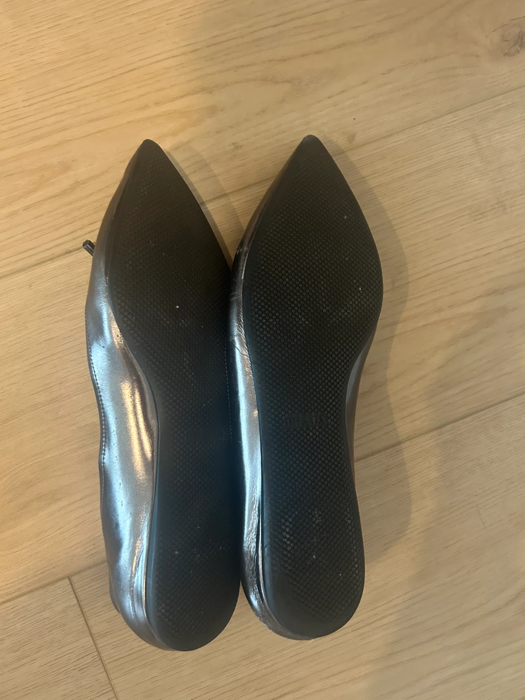 Prada Metallic Silver Pointed Toe Flats - photo 2