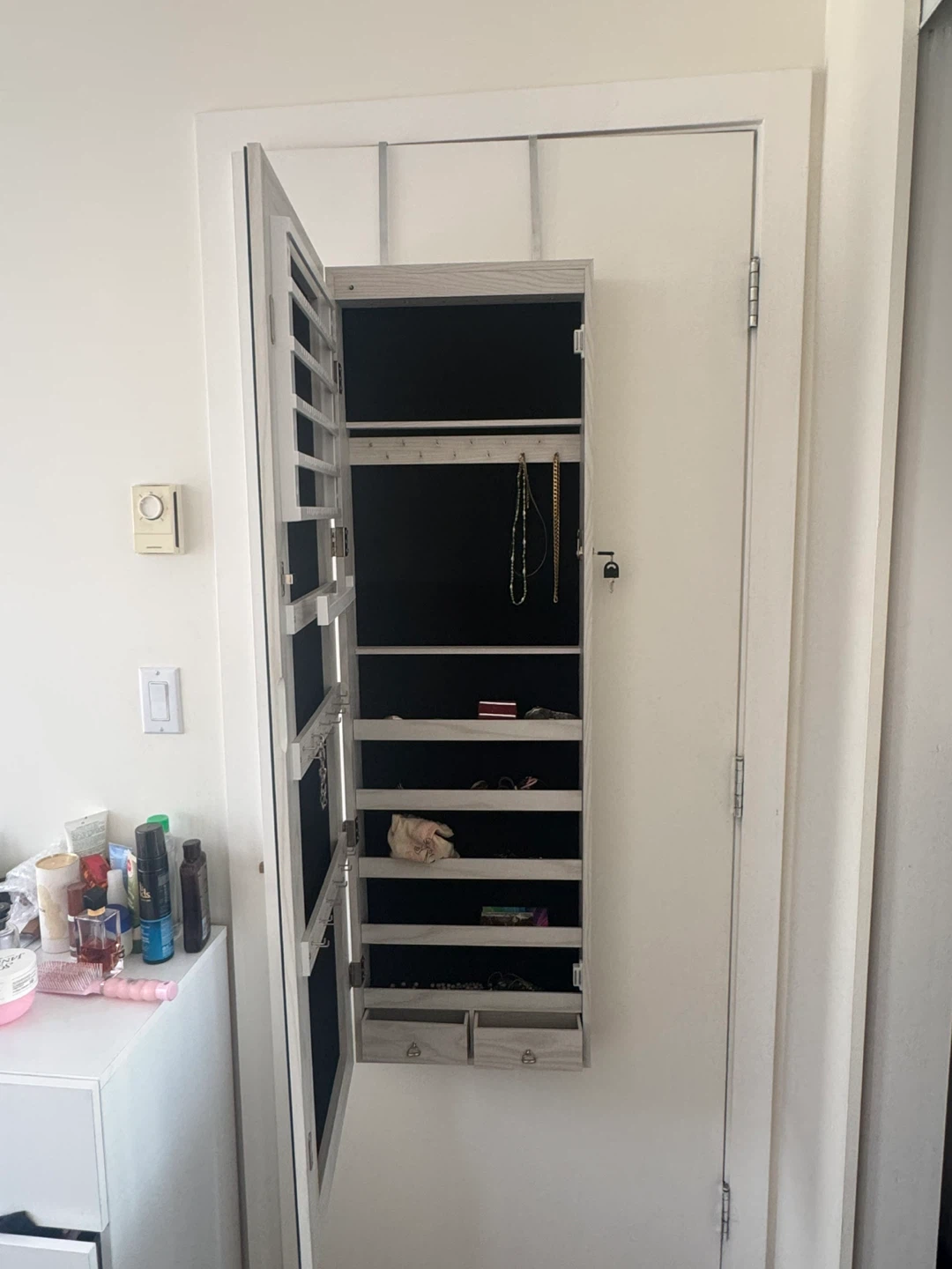 Over-the-door Jewelry Armoire with Mirror - photo 2