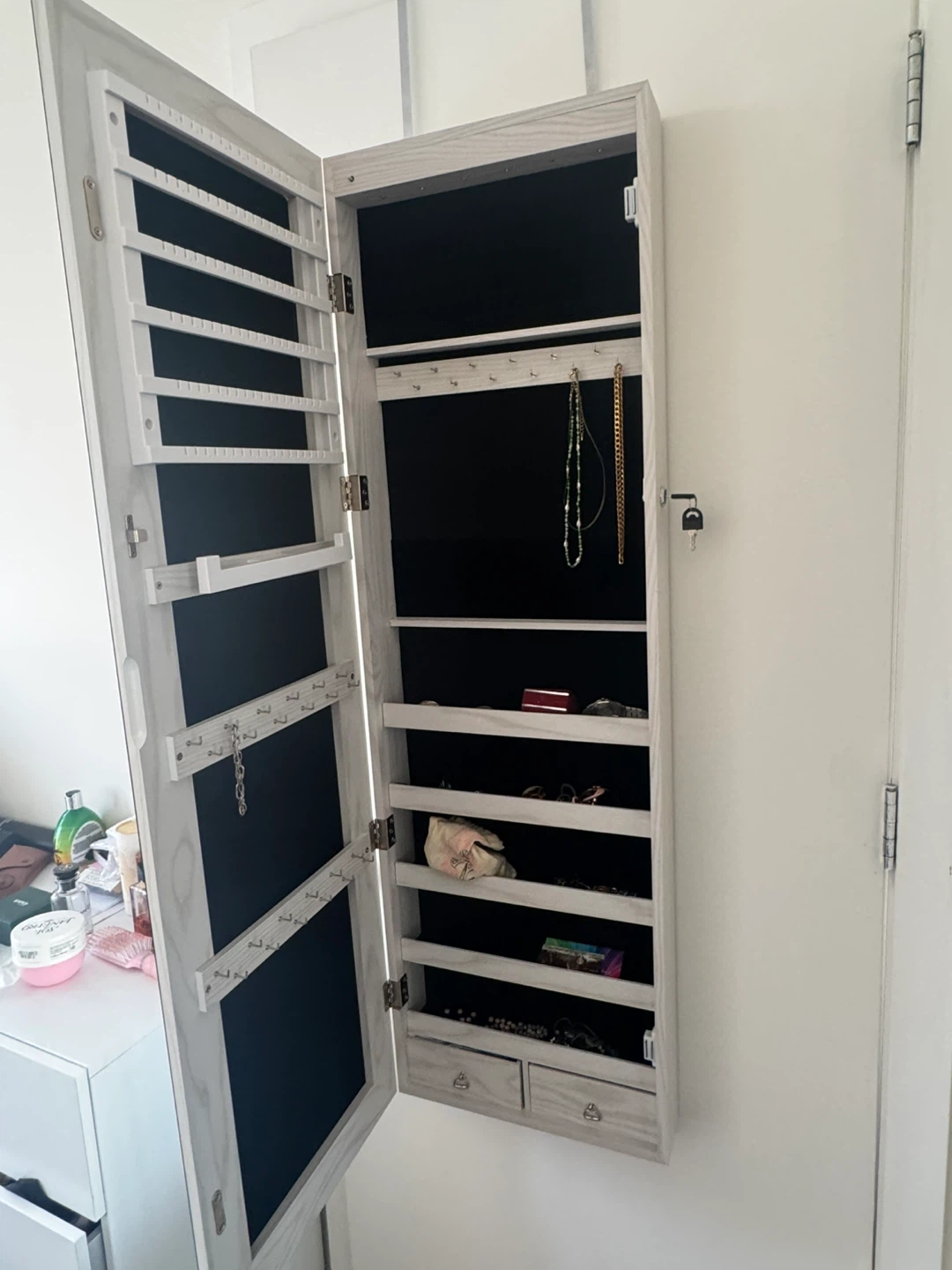 Over-the-door Jewelry Armoire with Mirror - photo 3