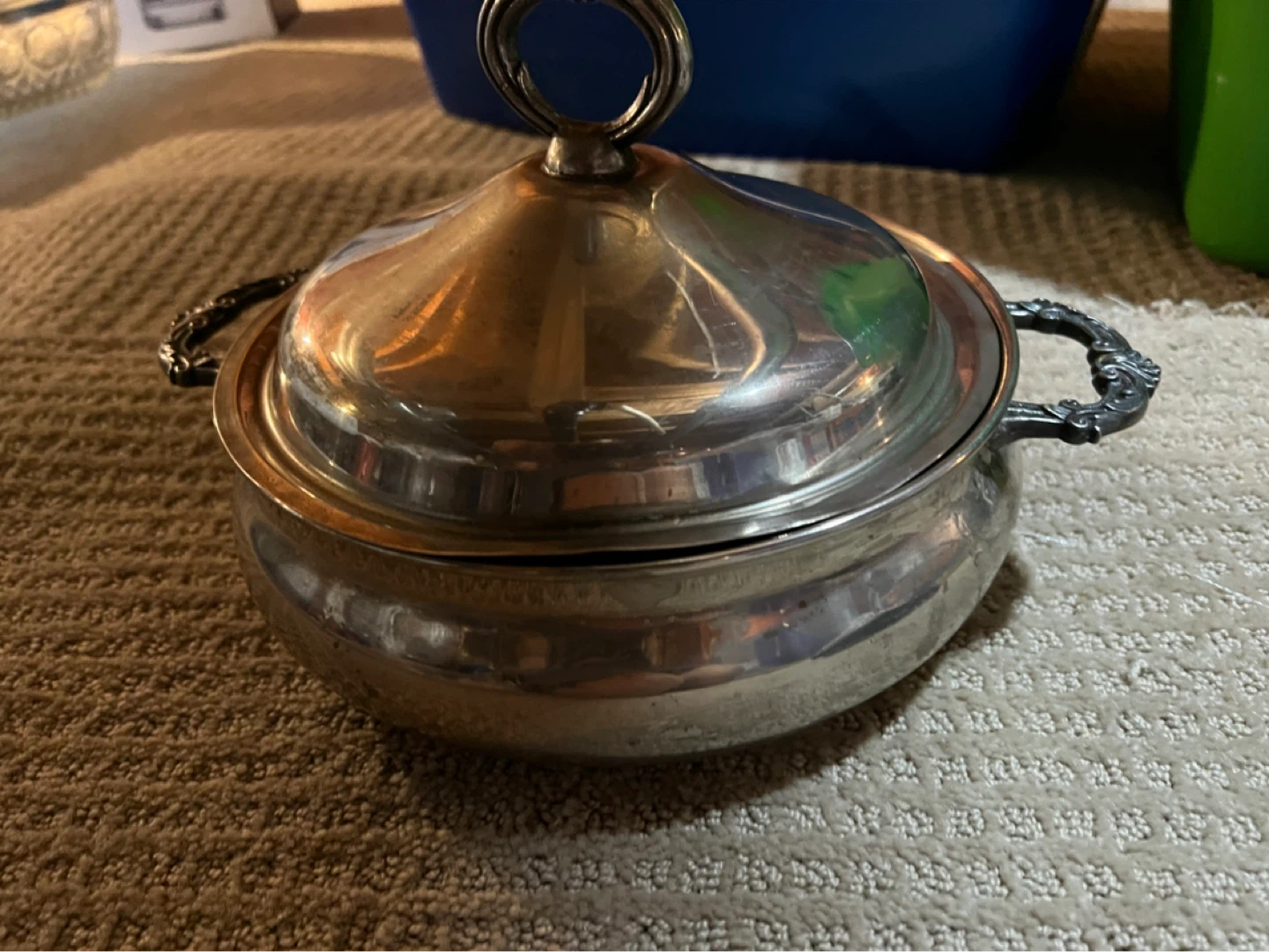 Silver Plated Covered Serving Dish with Handles