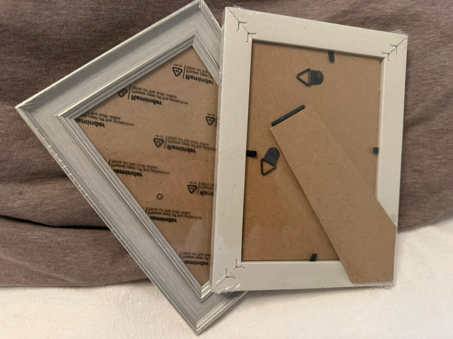 Set of 2 Grey Picture Frames with silver detail - photo 4
