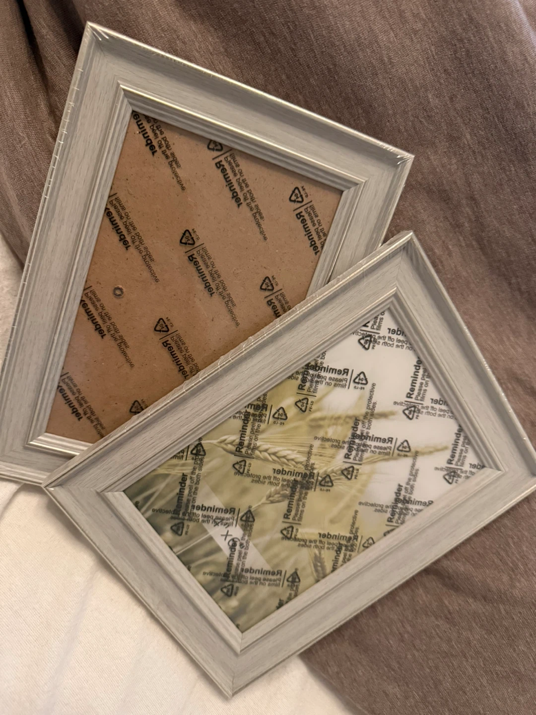 Set of 2 Grey Picture Frames with silver detail - photo 3