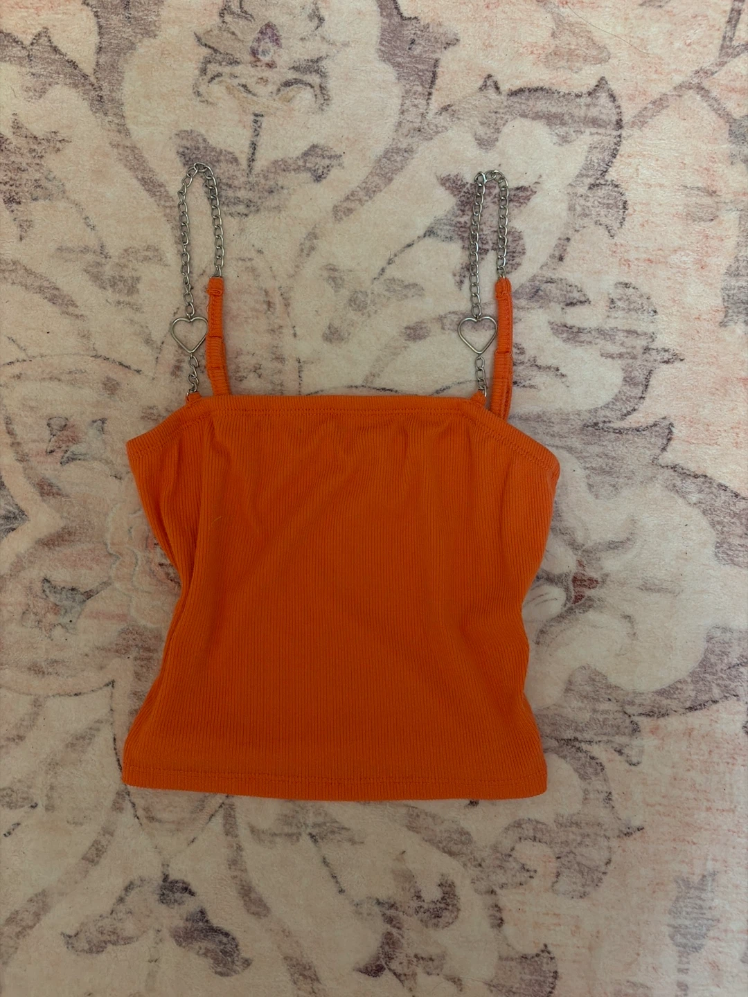 Coral Chain Strap Crop Top