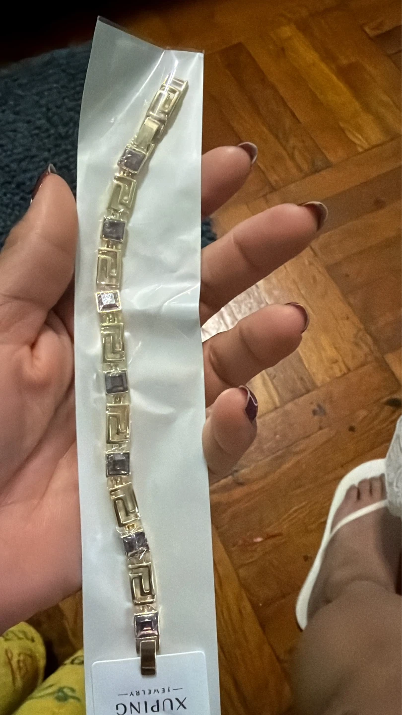 Xuping Jewelry Gold Tone Bracelet with Purple Accents - photo 2