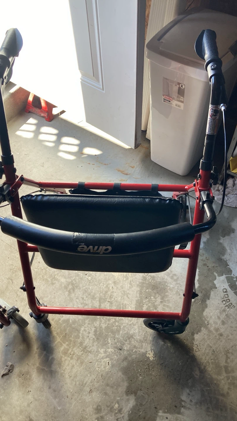 Red Drive Medical Walker with Seat and Bag - photo 2