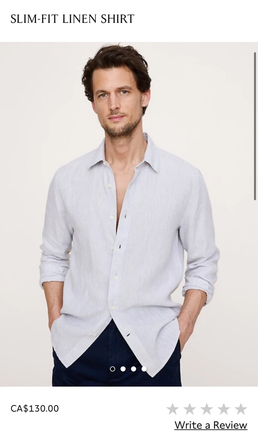 Banana Republic Linen Blend Slim Fit Shirt - Medium - photo 4