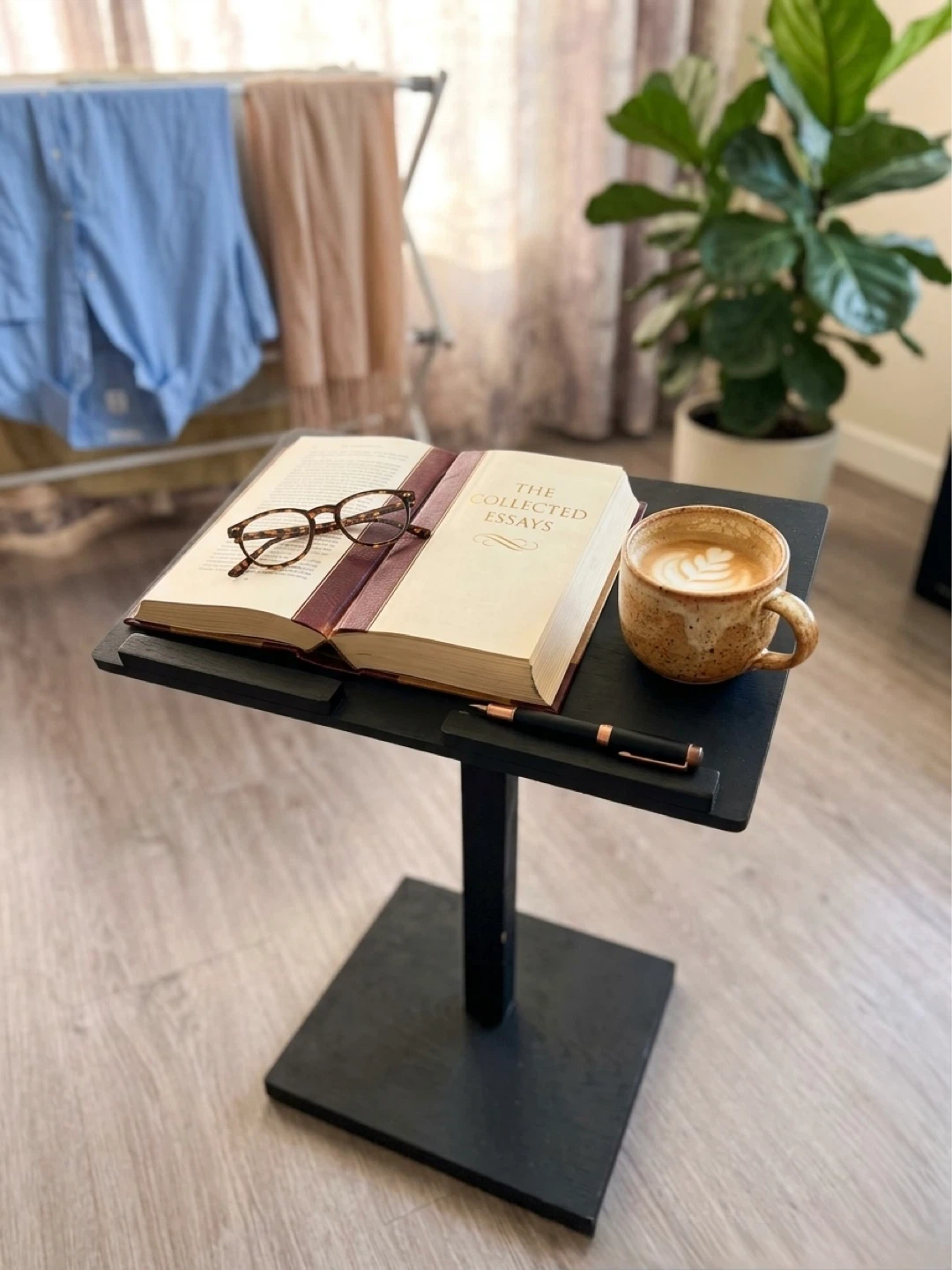 Modern Black Minimalist Adjustable Stand / Laptop Desk