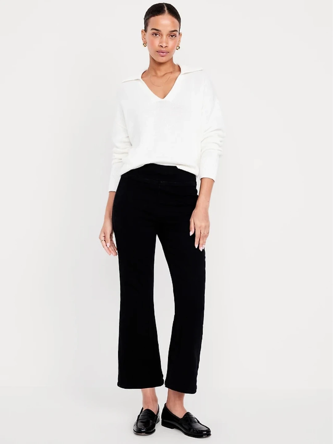 Old Navy Extra High-Waisted Stevie Crop Flare Pants Size M