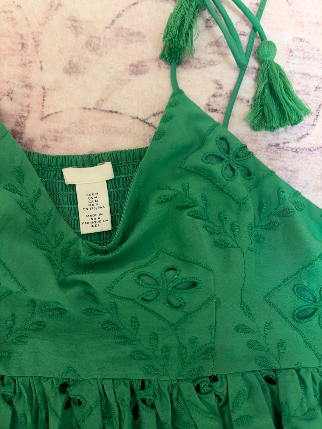 H&M Green Eyelet Tassel Cami - M - photo 2