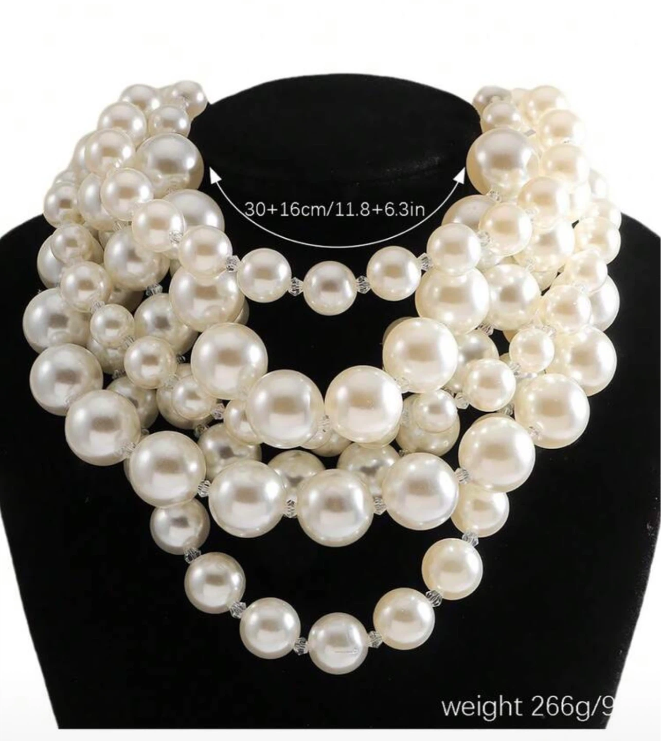 Chunky Multi-Layer Pearl Necklace - NEW - photo 4