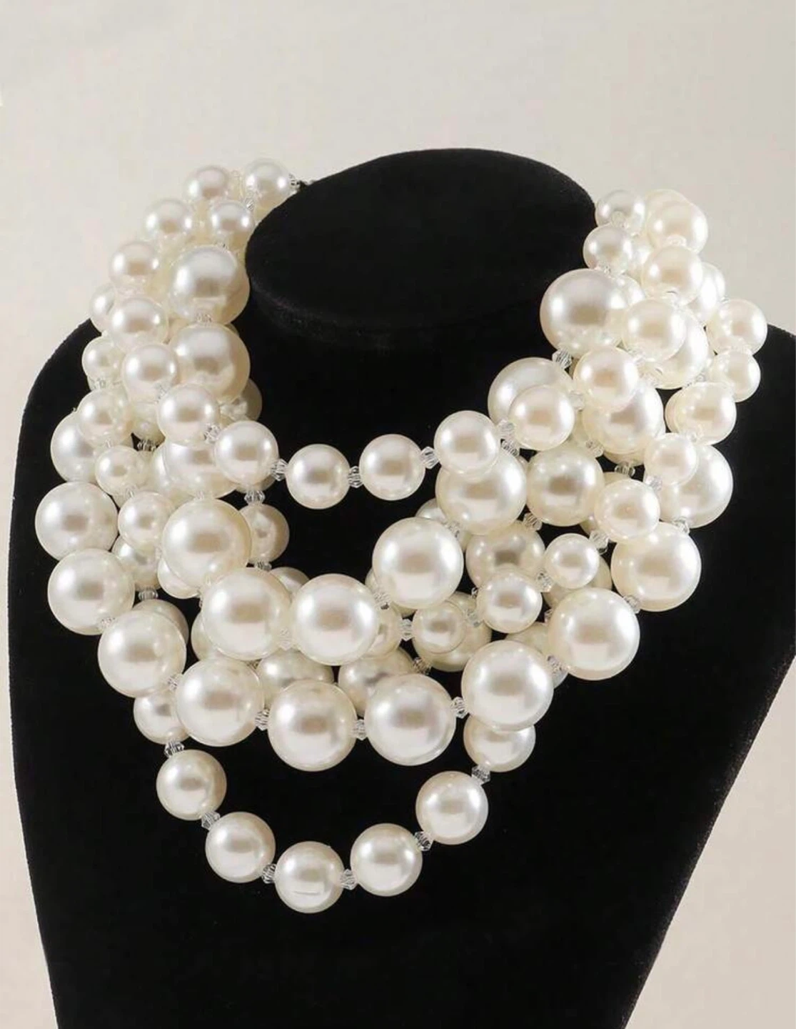 Chunky Multi-Layer Pearl Necklace - NEW - photo 3