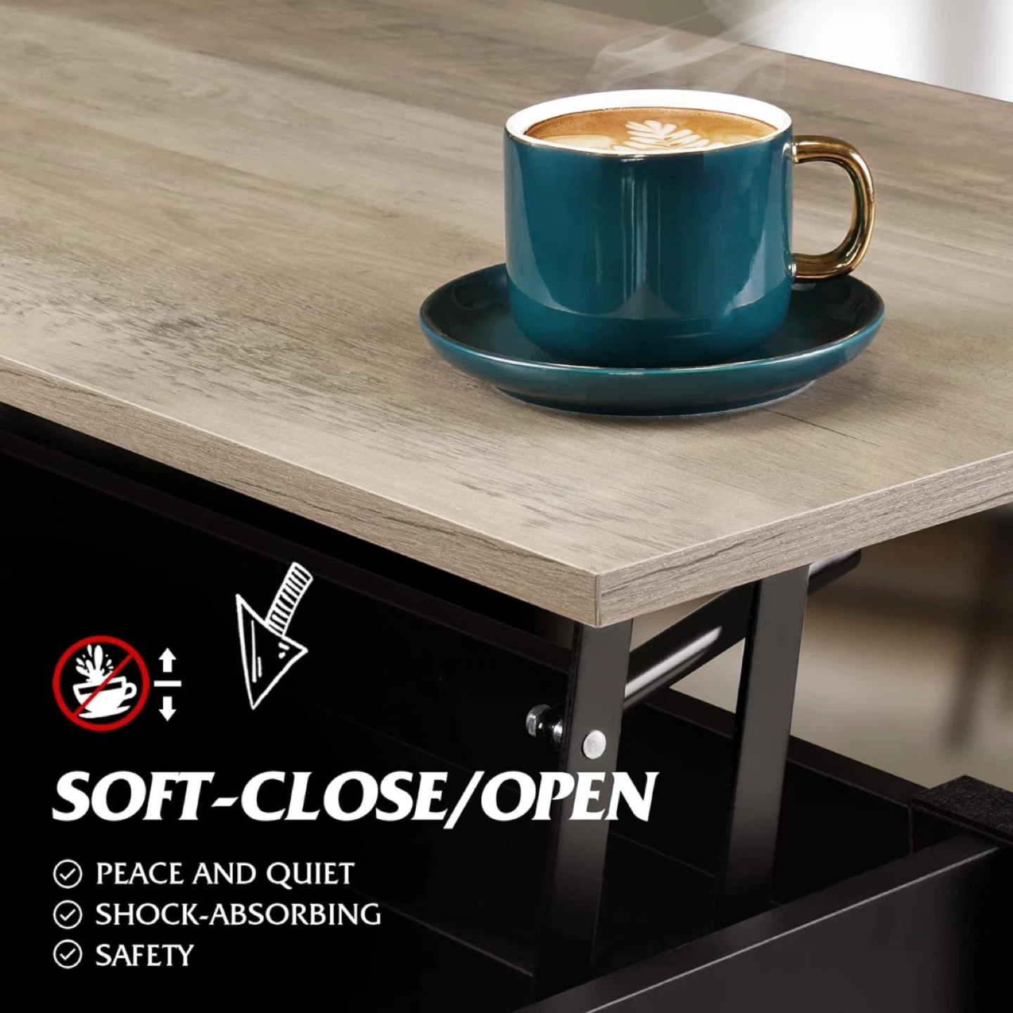 Lift Top Coffee Table with Storage - photo 4