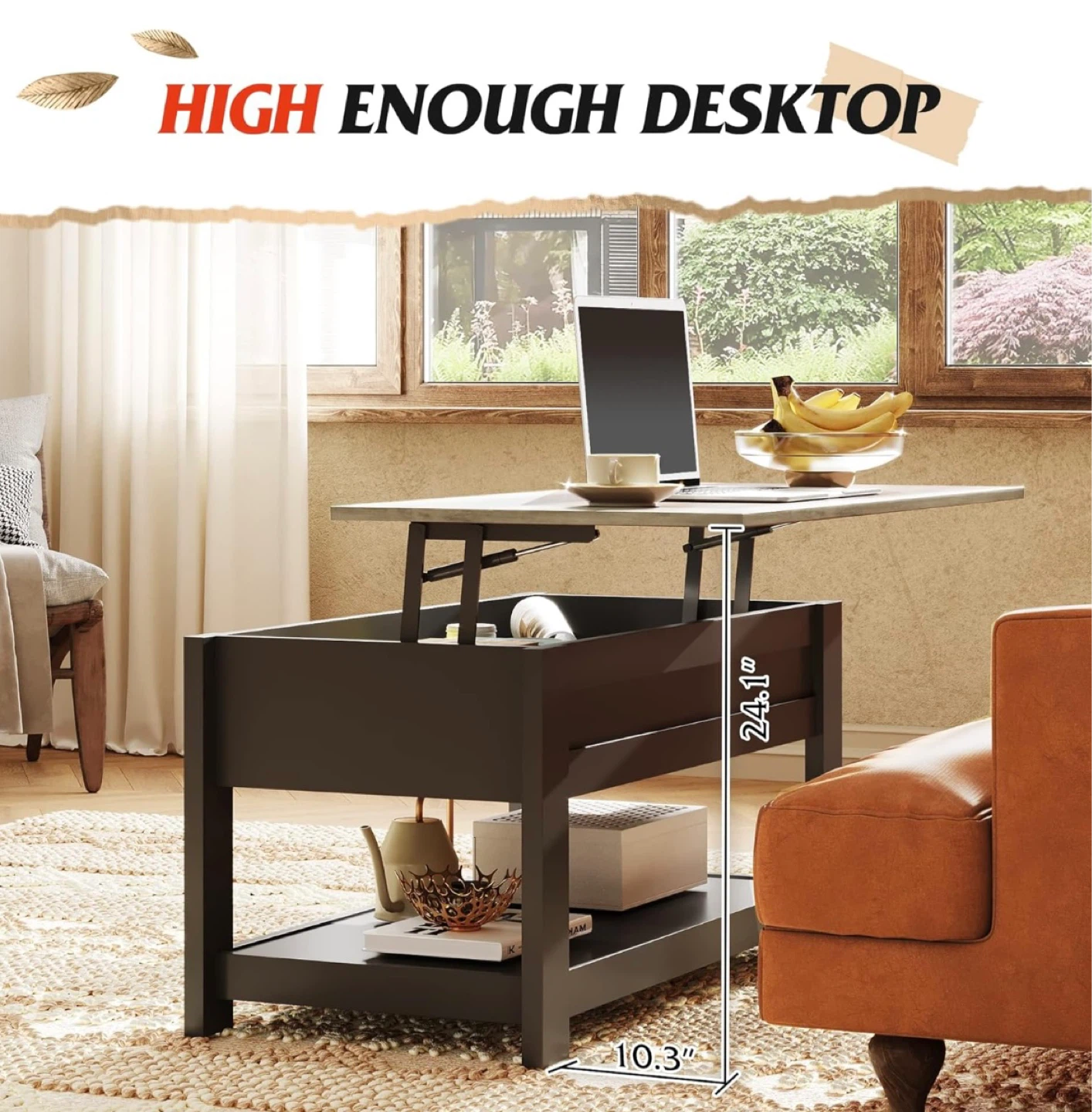 Lift Top Coffee Table with Storage - photo 5