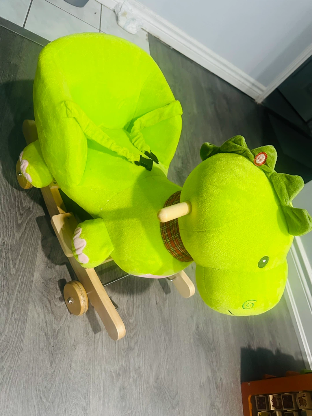 Green Plush Dinosaur Rocker