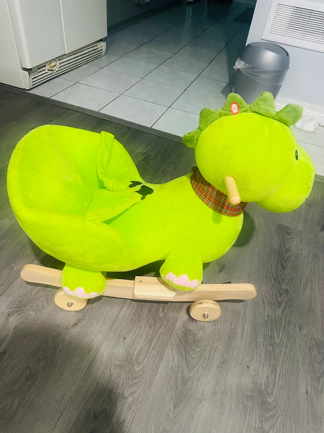 Green Plush Dinosaur Rocker - photo 2