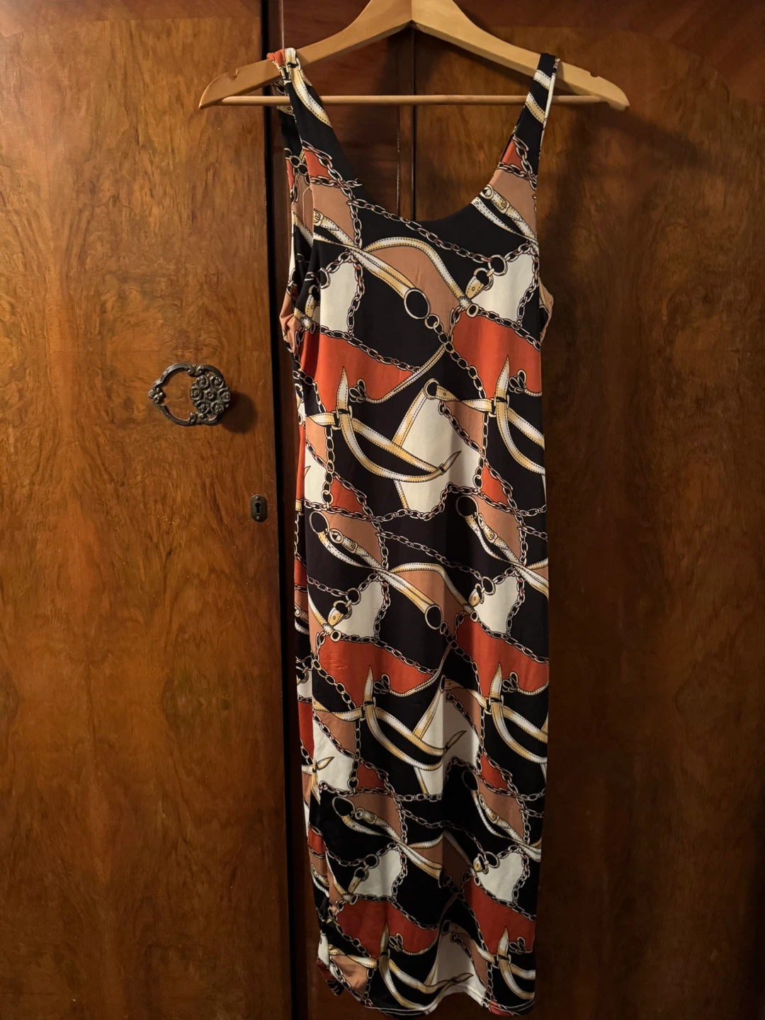 Women's Sleeveless Chain Print Maxi Dress