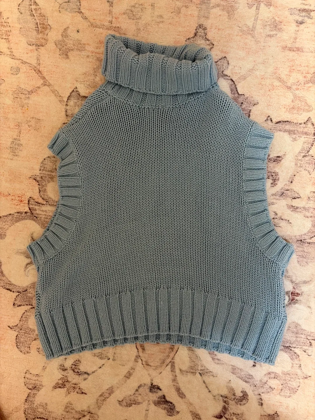 H&M Blue Cable Knit Turtleneck Vest - photo 3