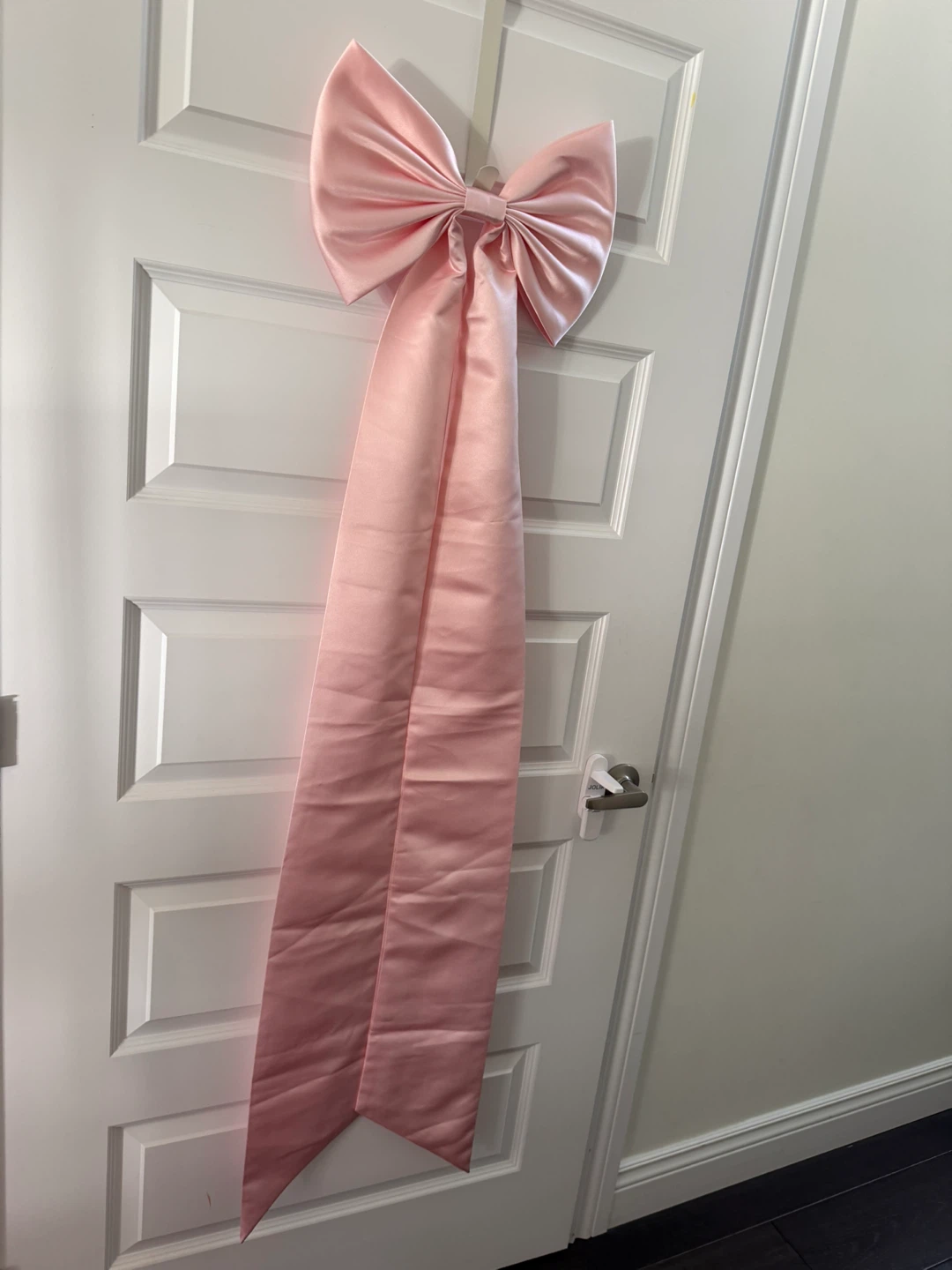 Pink satin back, large single-layer black bow & 150 cm ribbon - photo 4