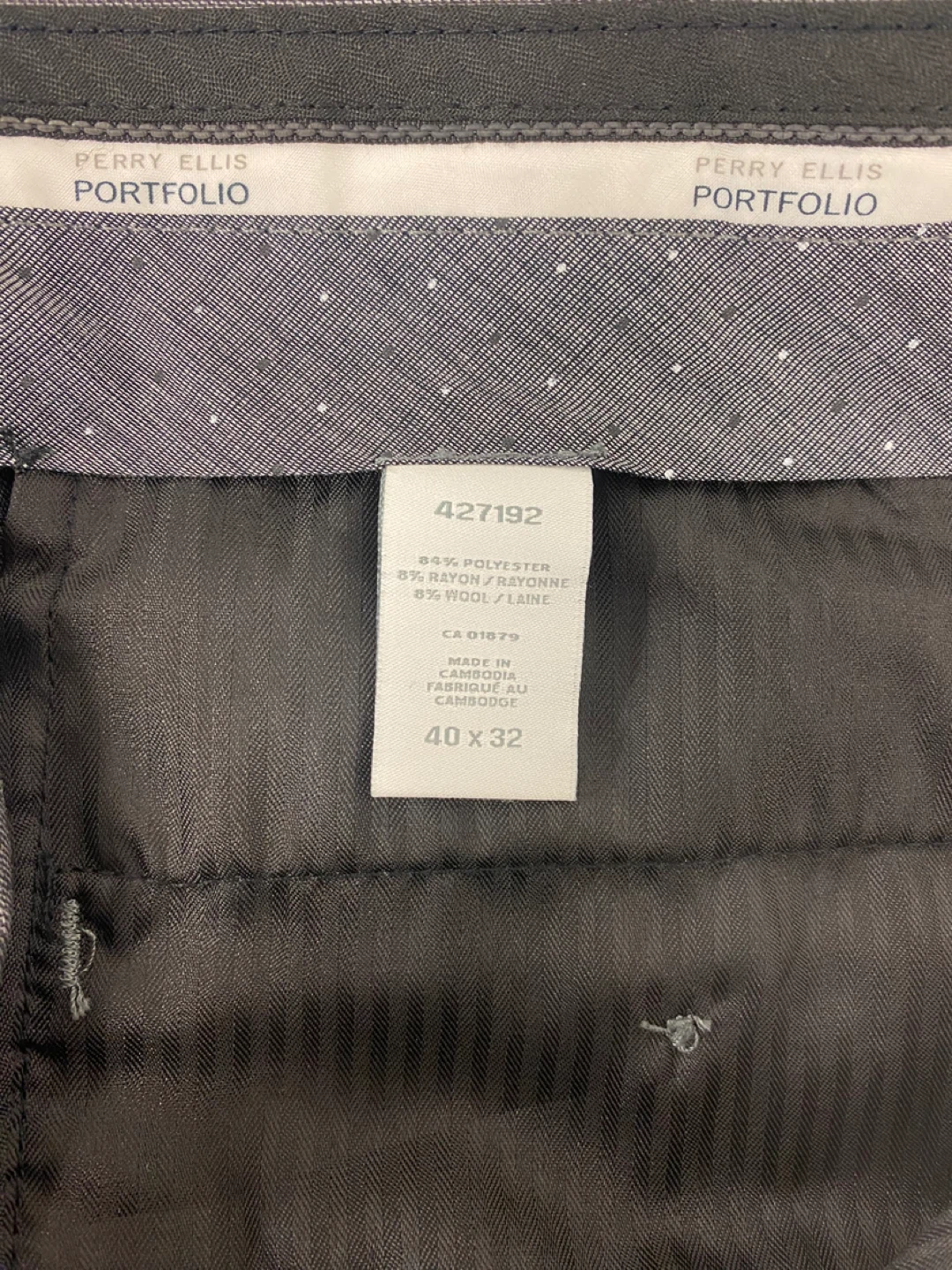 Perry Ellis Portfolio Men's Grey Dress Pants 40x32 - photo 2