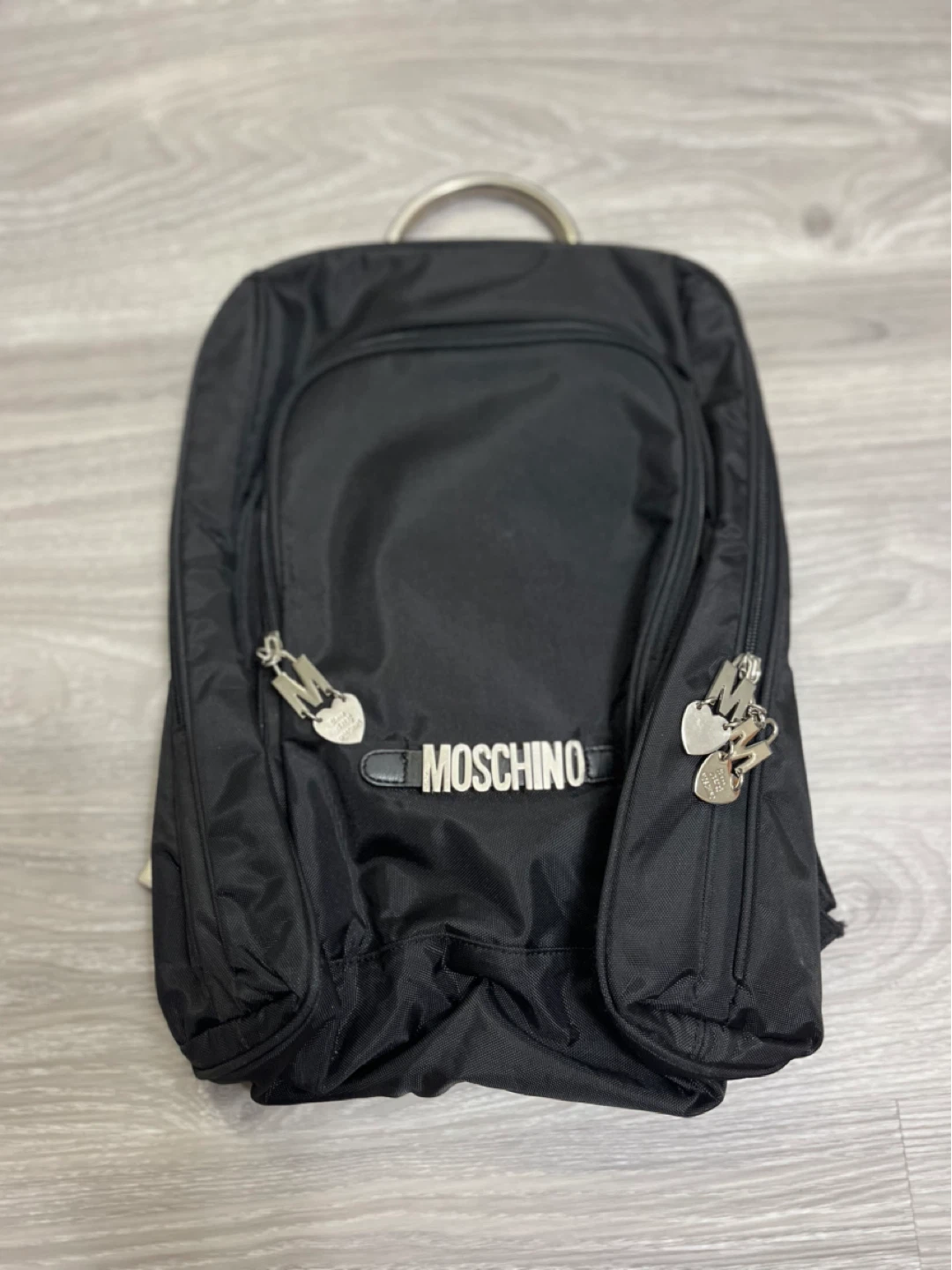 MOSCHINO Black Nylon Backpack Bag - photo 2