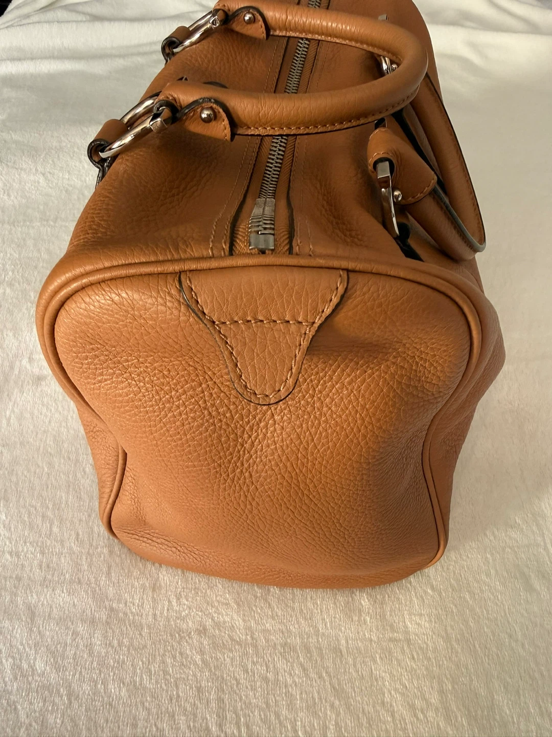 Salvatore Ferragamo Leather Boston Bag - Tan - photo 3