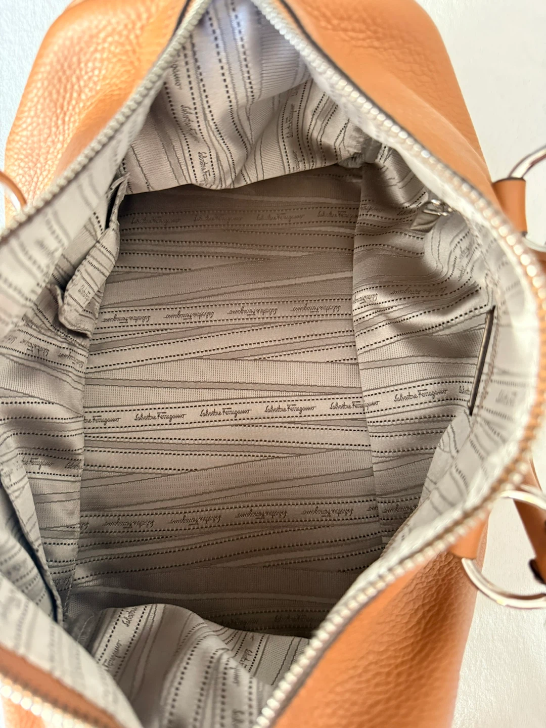 Salvatore Ferragamo Leather Boston Bag - Tan - photo 5