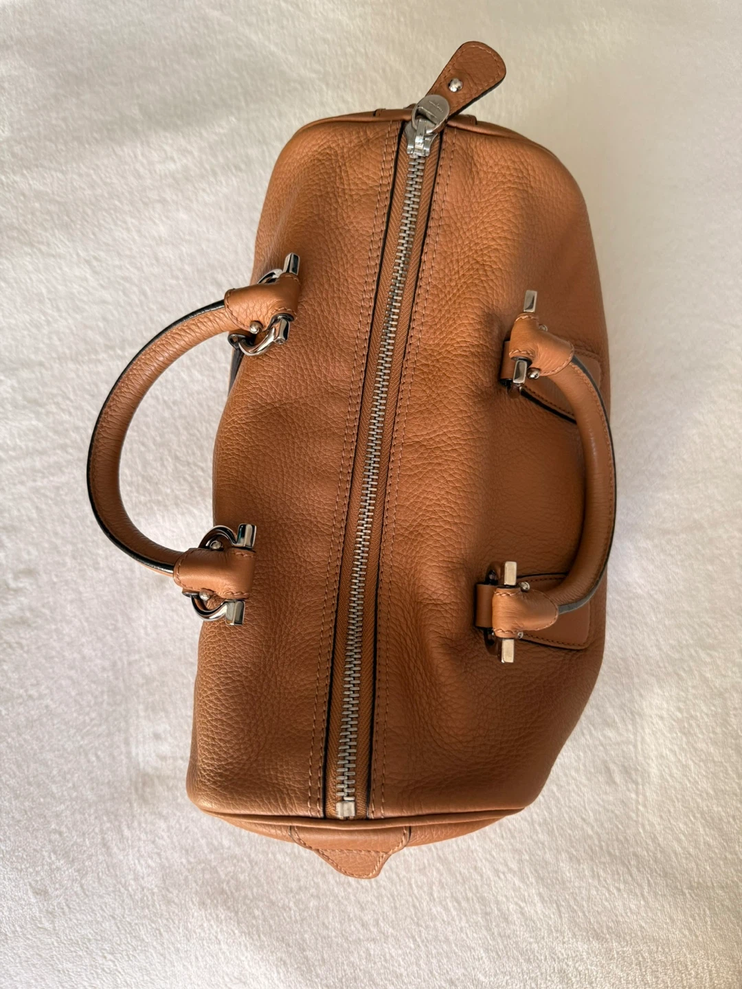 Salvatore Ferragamo Leather Boston Bag - Tan - photo 4