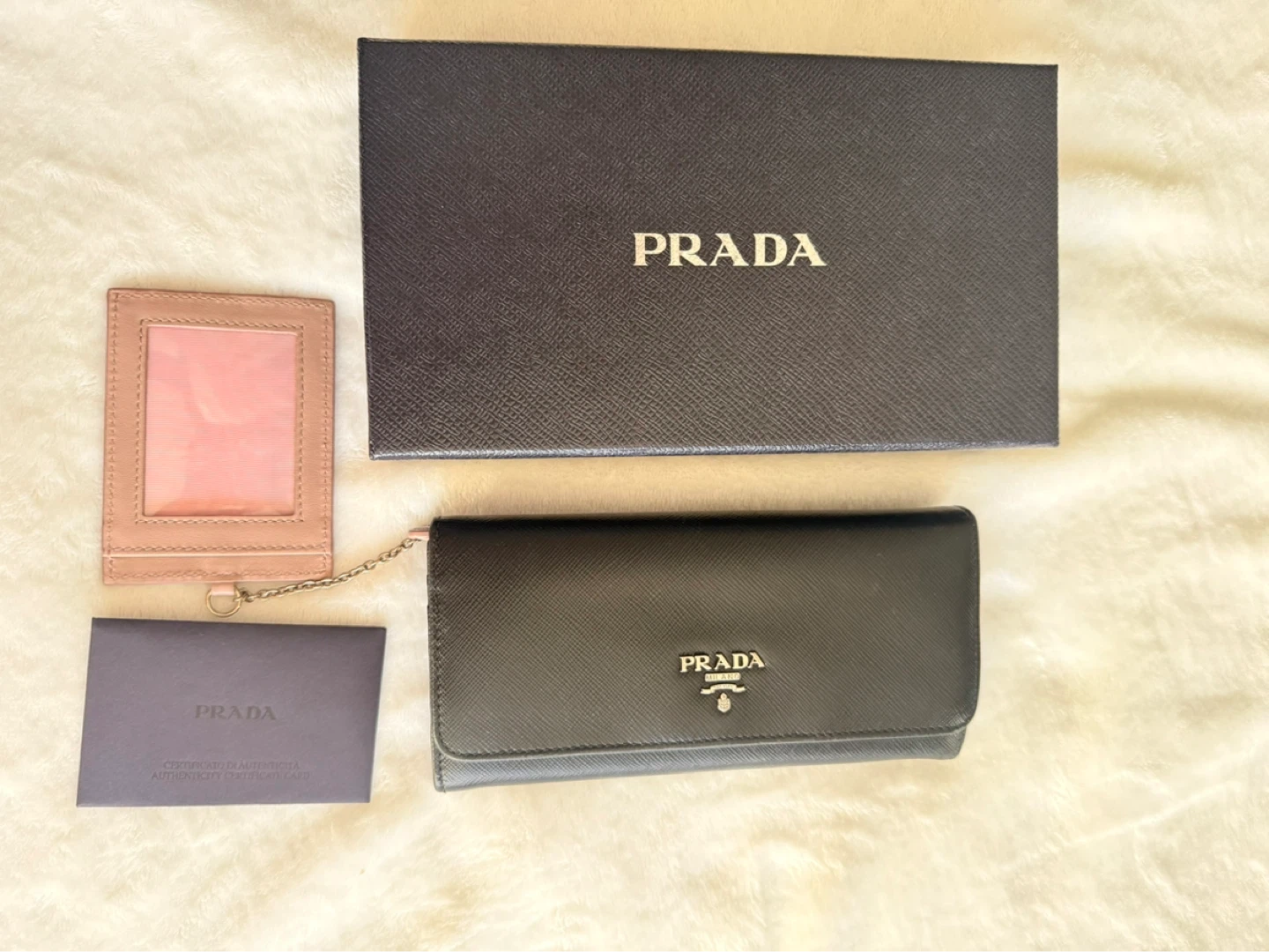 Prada Black Saffiano Leather Wallet with Card Holder - photo 2