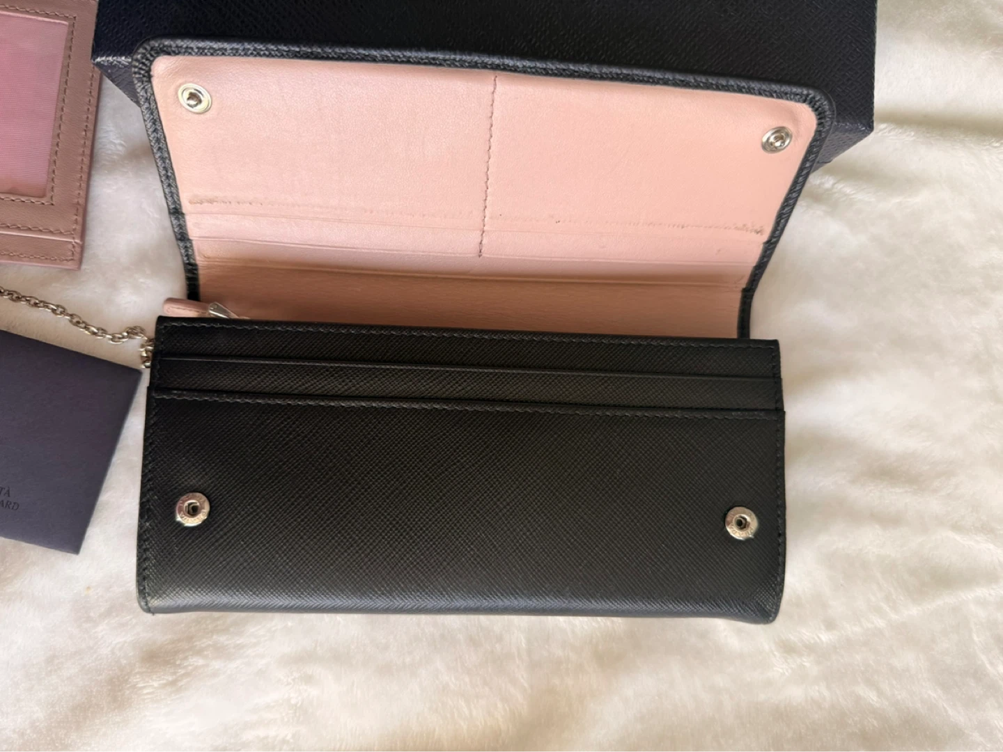Prada Black Saffiano Leather Wallet with Card Holder - photo 3