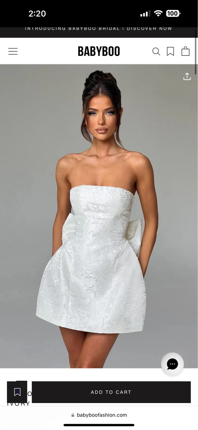 BABYBOO Ivory Strapless Bow Dress - photo 3