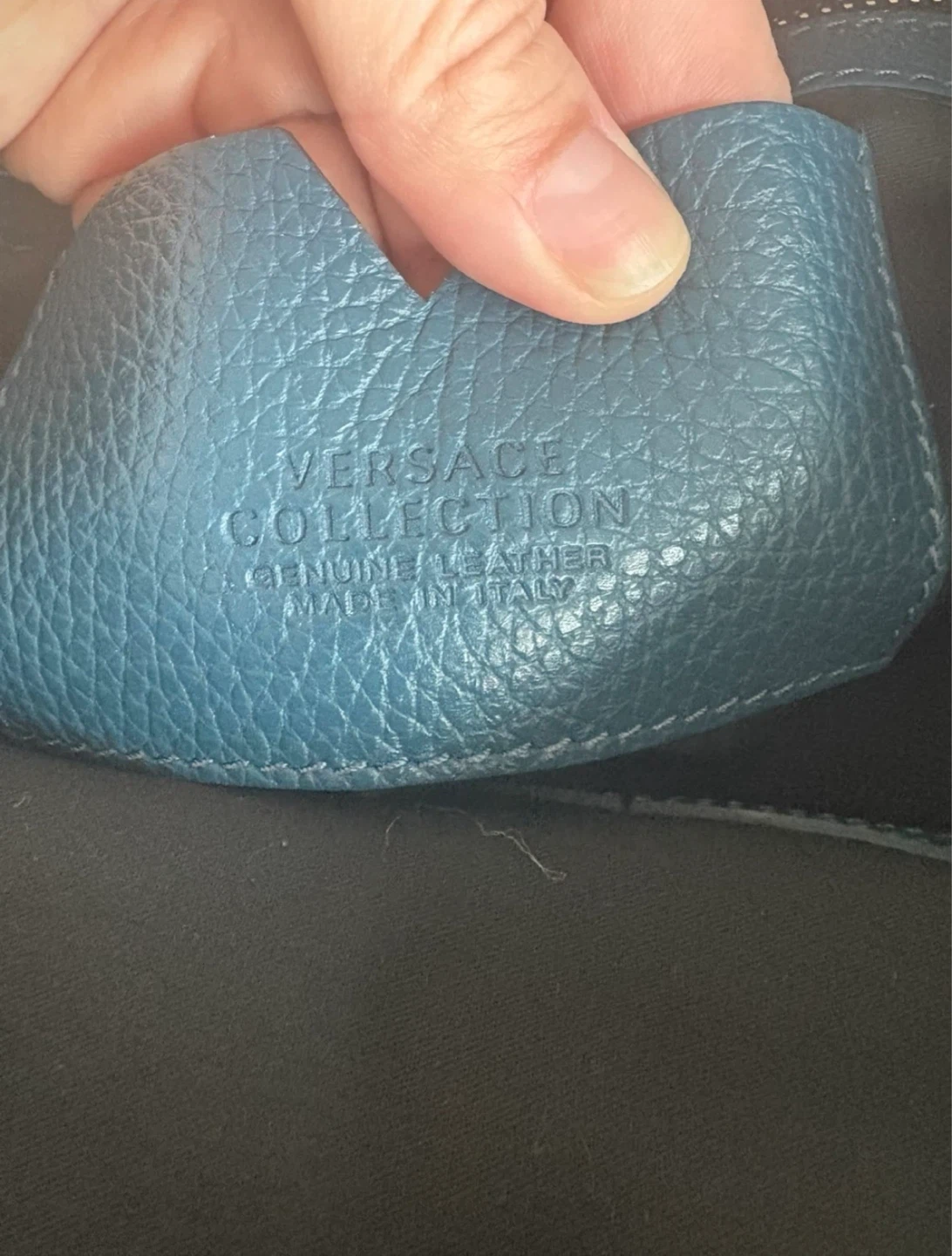 Versace Collection Teal Leather Crossbody Bag - photo 5