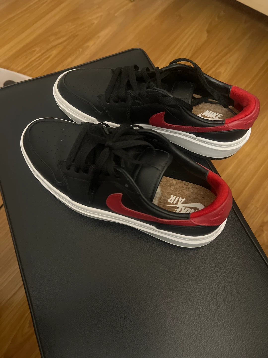 Nike Air Jordan 1 Elevate Low Black Red Shoes, 10.5