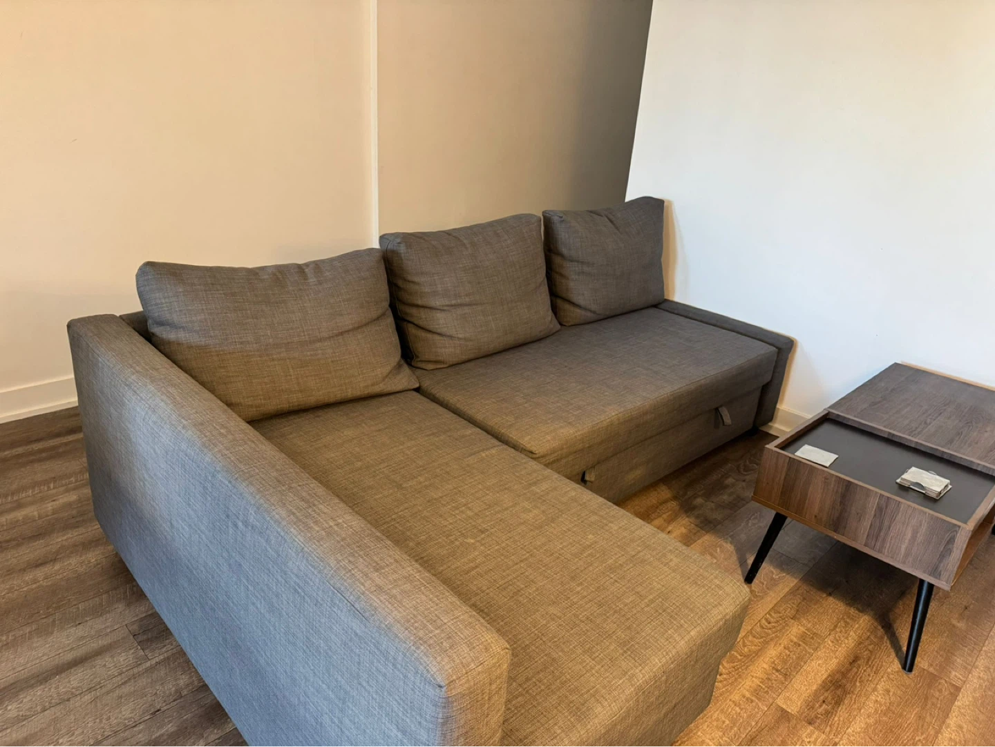 Grey Sofa Bed with storage- IKEA - photo 2