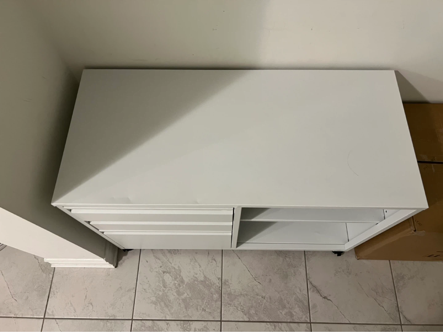 White Metal Rolling Filing Cabinet - photo 3