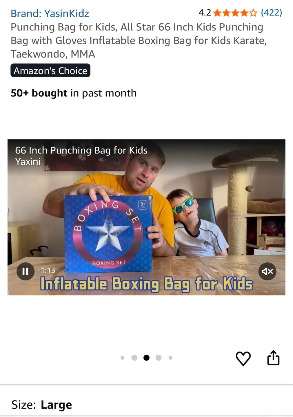 YasinKidz 66 Inch Inflatable Punching Bag with Gloves - photo 5
