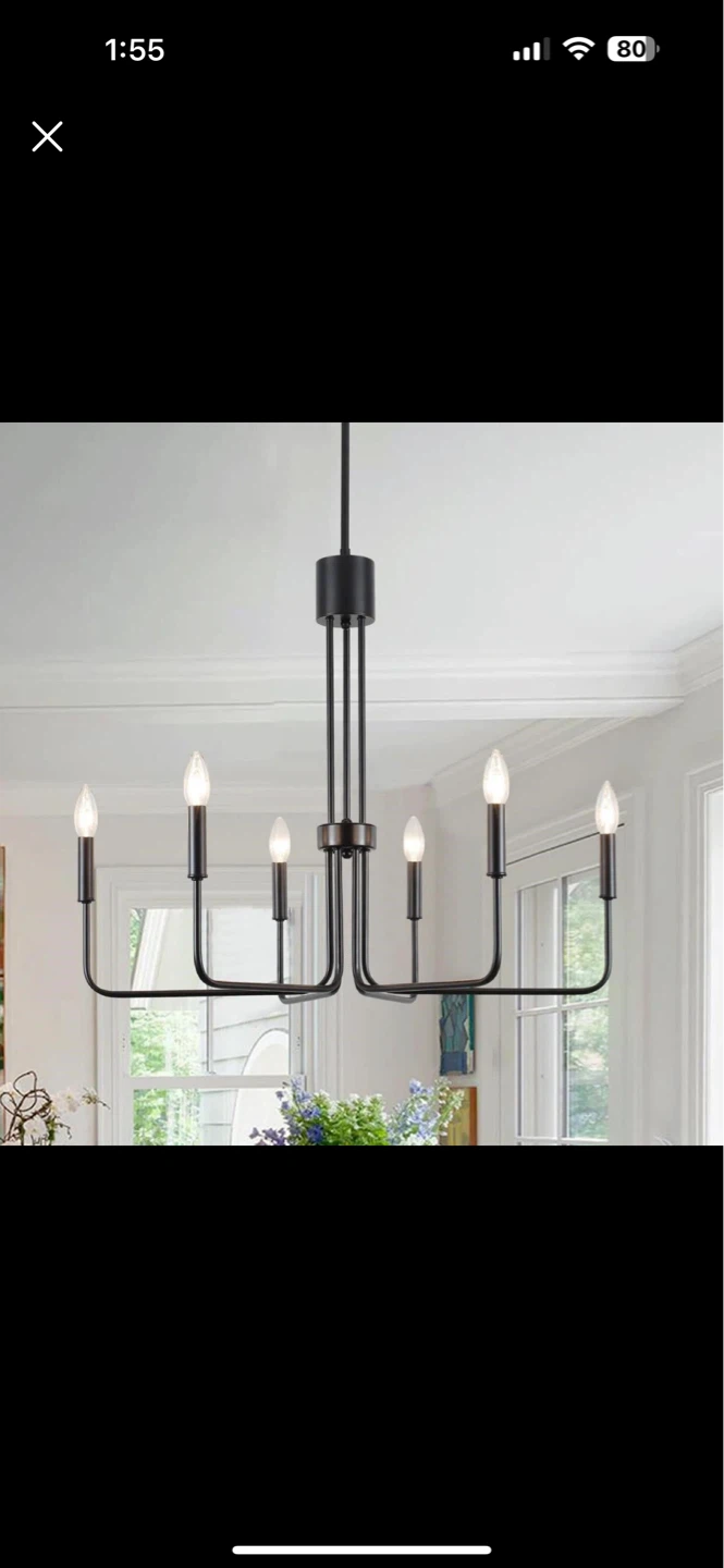 6-Light Black Chandelier