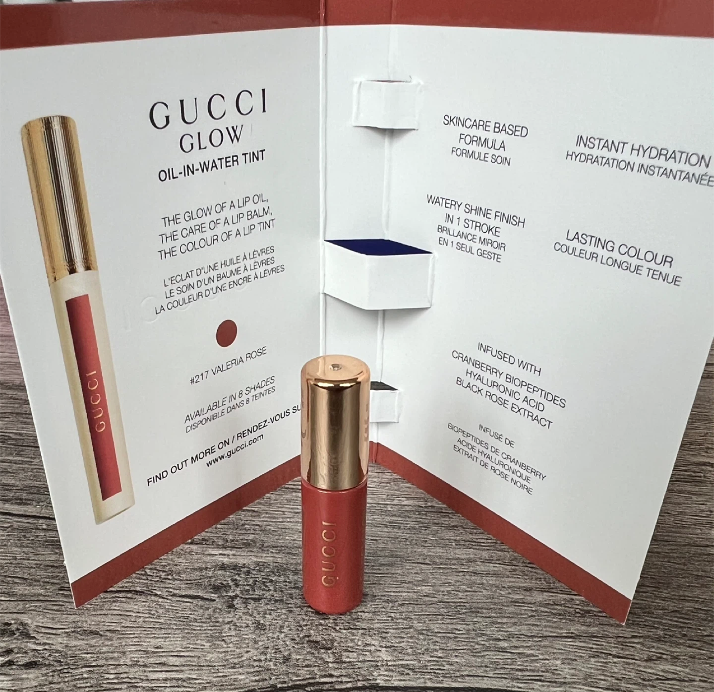 Mini GUCCI Glow Oil-In-Water Lip Tint 1 g - 217 Valeria Rose - photo 2