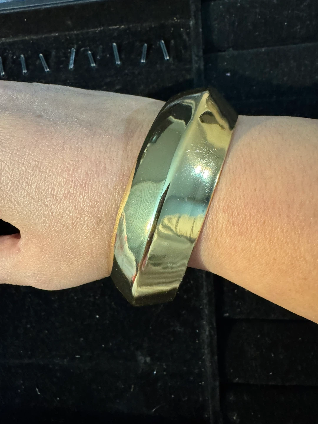 Gold Tone Wide Cuff Bangle Bracelet - photo 5