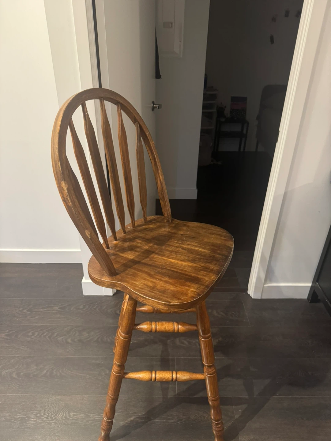 Solid Wood Swivel Bar Stools/Chairs, Set of 2 - photo 2
