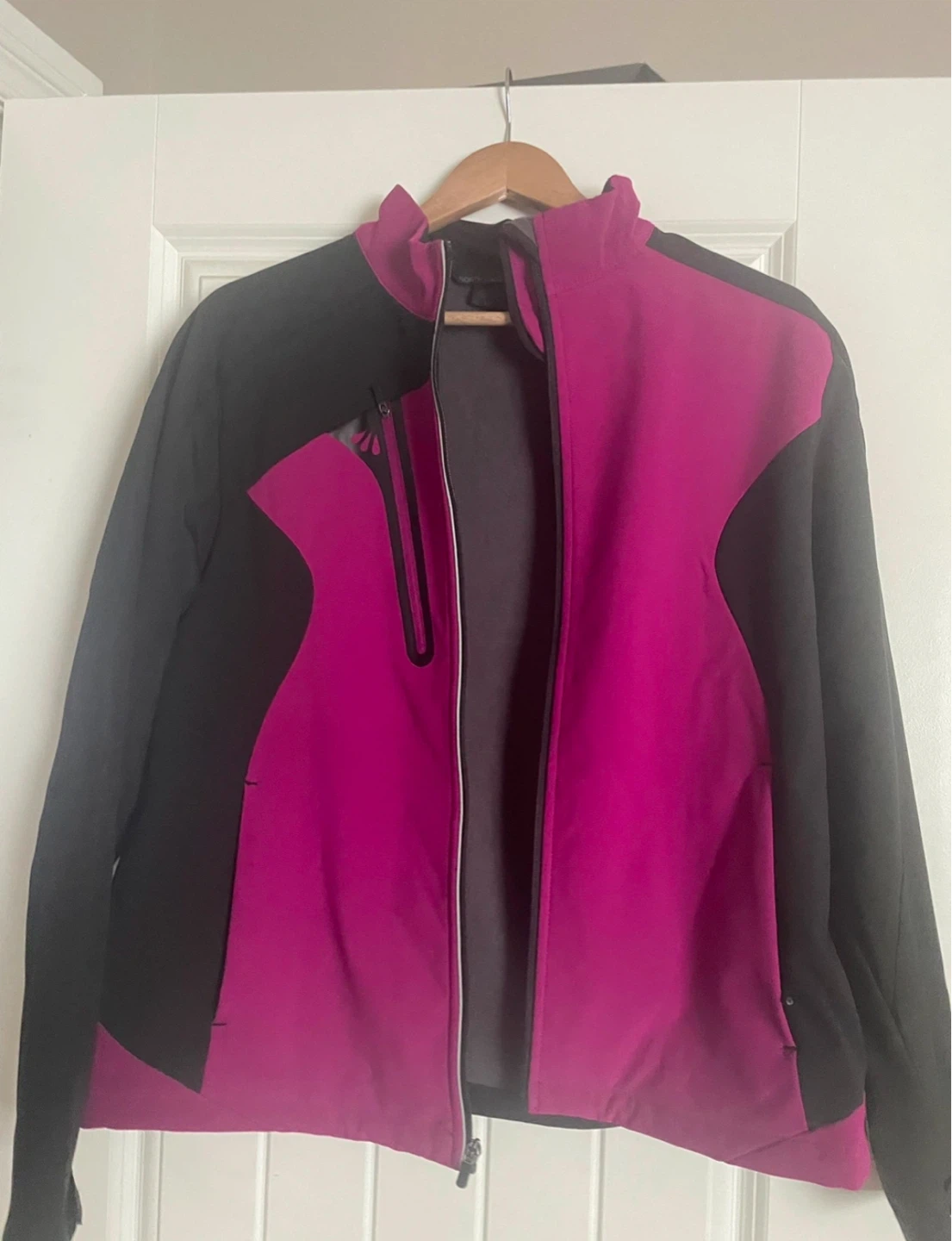 Women's Black and Magenta Jacket